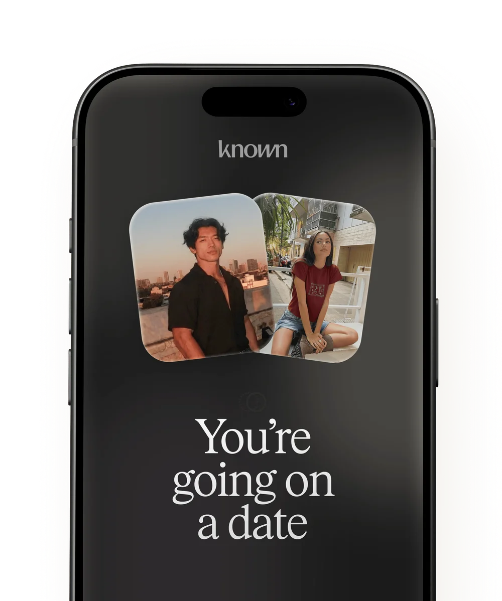 Known arranging a date, shown on an iPhone